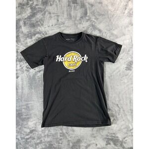 Y2K Hard Rock Cafe Rome Black‎ T-Shirt Men's Medium Souvenir Travel Tee